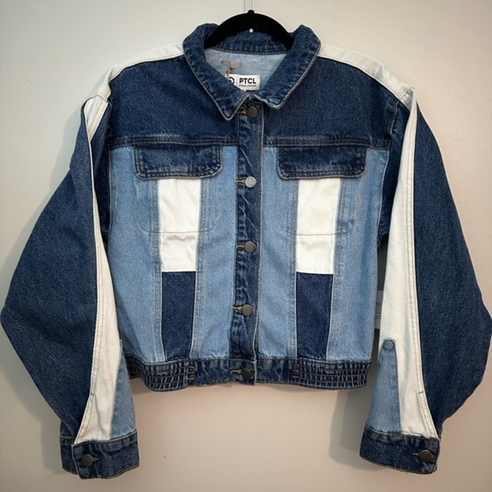 NWT PTCL Mixed Denim Patchwork Jacket Medium